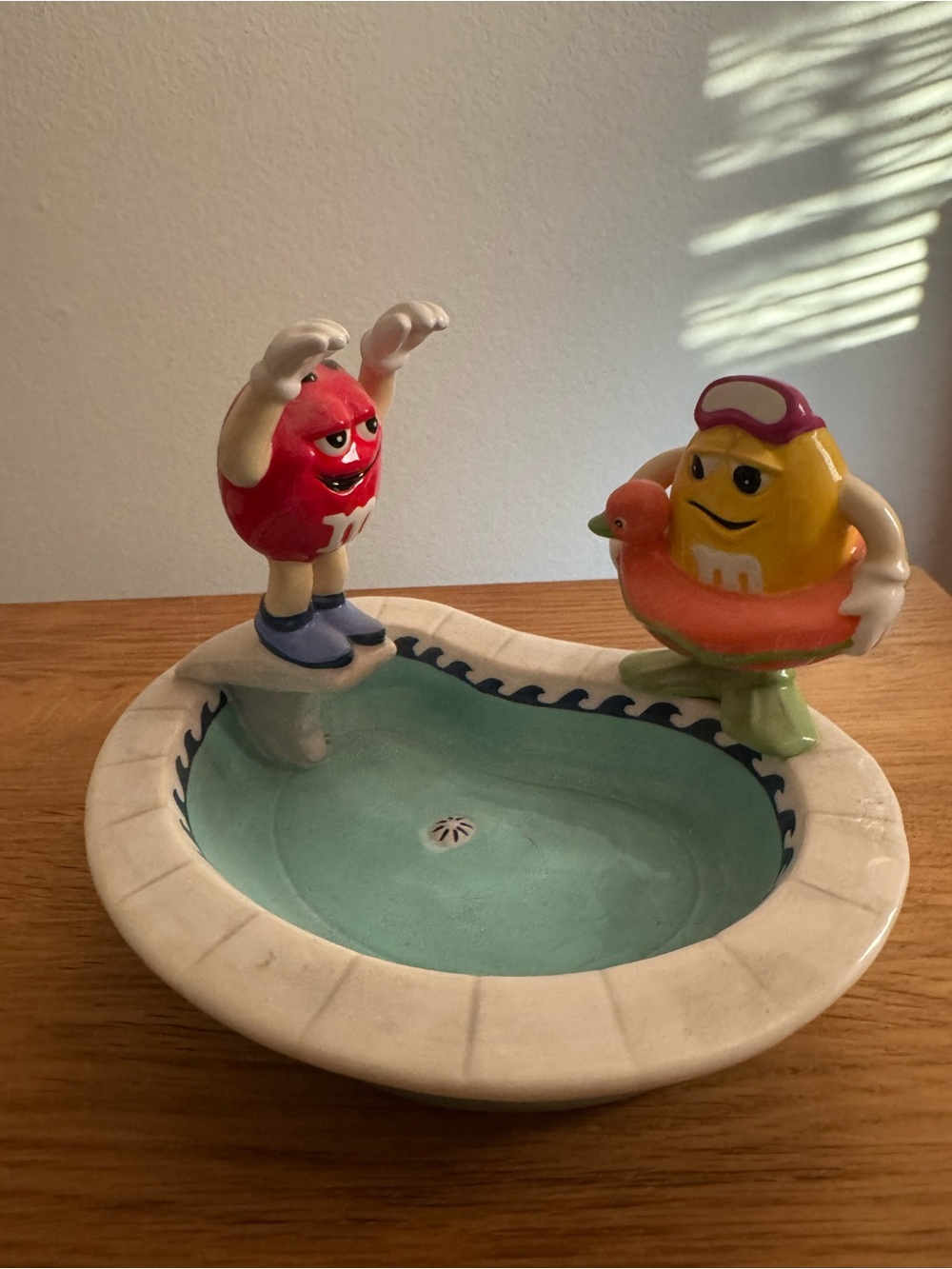 M&M's Yellow & Red M&M character swimming pool collectable